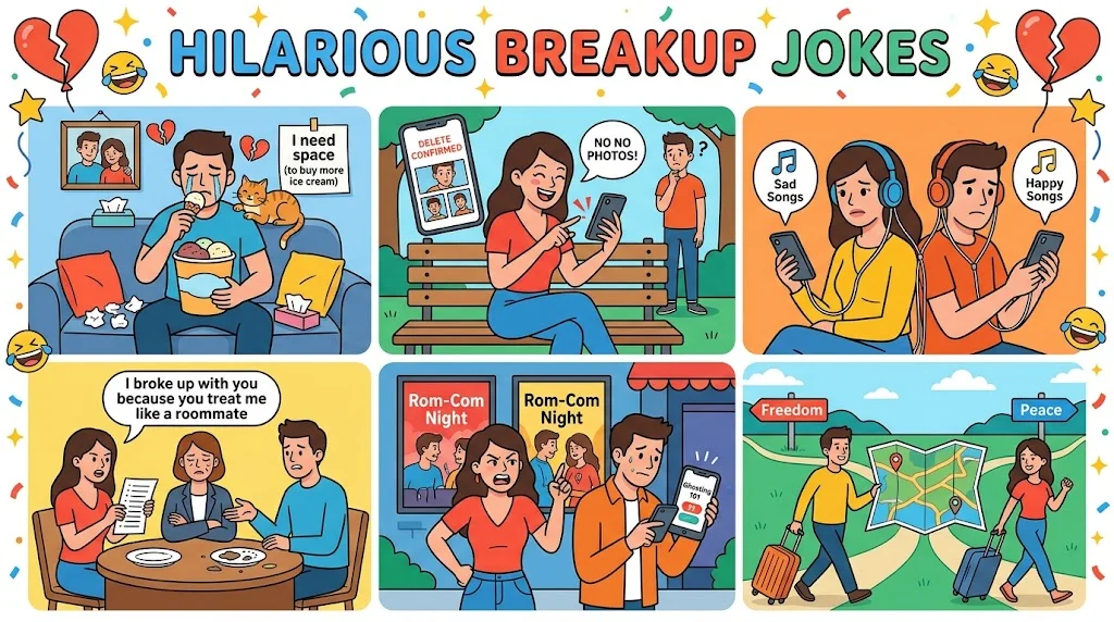Hilarious Breakup Jokes + Jokes Generator